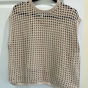 Steve Madden Cream Crochet Knit Top